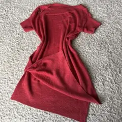 ヴィヴィアンウエストウッド　ニット　変形　アシンメトリー　レッド　オーブ刺繍のサムネイル