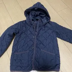 ネイビー キルティングジャケット フード付き