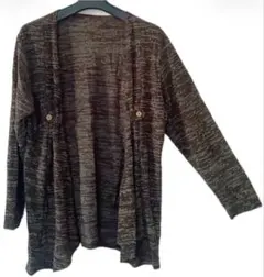 羽織りニットカーディガン長袖トップス ブラウン系 新品タグ付き