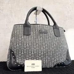 BALENCIAGA バレンシアガ BBモノグラム ハンドバッグ ブラックのサムネイル