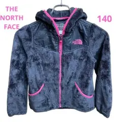 ザノースフェイス　キッズフリースパーカー ボア　黒＆ピンク　S【1172】