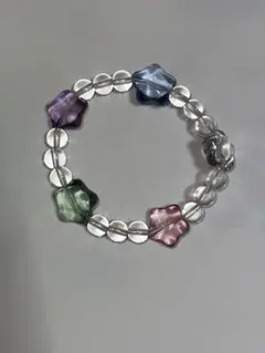 カラフルフラワービーズブレスレット 手作りブレスレット