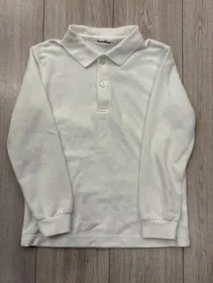 familiar ホワイト 長袖ポロシャツ