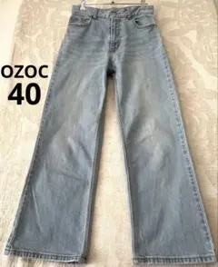 OZOC デニム 40 ライトブルー イエローステッチ ワイドストレートのサムネイル