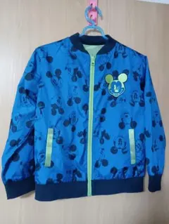 【最終価格上着・リバーシブル】ミッキーマウス柄ナイロンジャケット100〜130