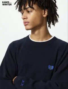 「早い者勝ち⭕️」KAWS ネイビー セーター