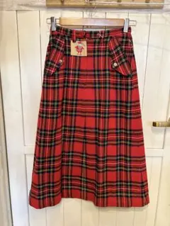 りり様専用　Pink House ウールチェック柄ロングスカート