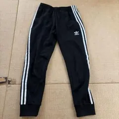 adidas ブラック 3本ライン ジャージパンツ XS