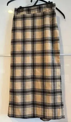 GU gu ジーユー S タイトスカート チェック柄  秋冬 ベージュ