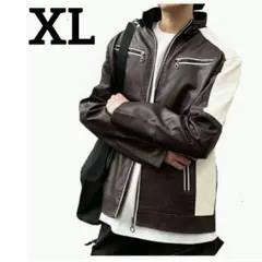 XL ライダースジャケット メンズ 春 秋 薄手 ジャケットPUレザー 合成皮革