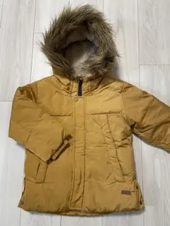 ZARABABYマスタード色 中綿コート ファー付きフード