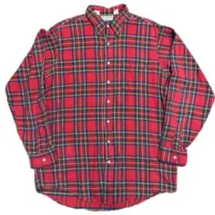 80年代　〜　L.L. Bean チェックネルシャツ　片ポケ　衿芯　USA製