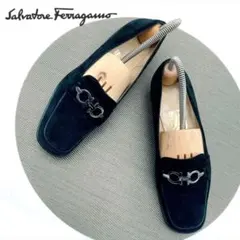 美品 Salvatore Ferragamo スエード ブラックローファー