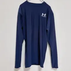 UNDER ARMOUR ネイビー 長袖アンダーシャツ M〜L プリント剥がれ有