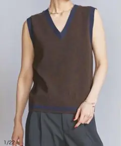 BEAUTY&YOUTH ラインニットベスト