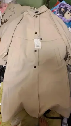 アイボリー ロングコート Lサイズ