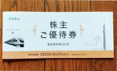 【新品未使用、メルカリ便】東武鉄道 株主優待　有効期限2025年12月31日迄）