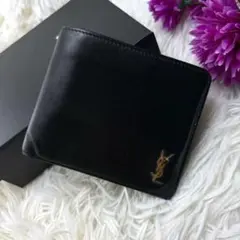 ◇極美品◇サンローラン クロコ型押し バイフォールドウォレット YSL