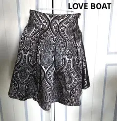 ペイズリー柄フレアスカート ブラックシルバー