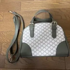 ホワイト/グリーン ショルダーバッグ