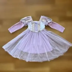 ラプンツェル　ドレス　110 刺繍　ディズニー　コスプレ　ワンピース