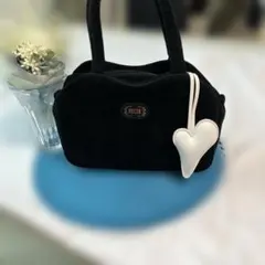 バッグチャーム ハート 白 トートバッグ おしゃれ キーホルダー ストラップ