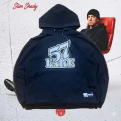 当時物 57FAKE バックプリント パーカー bboy 90s USA製 XLのサムネイル