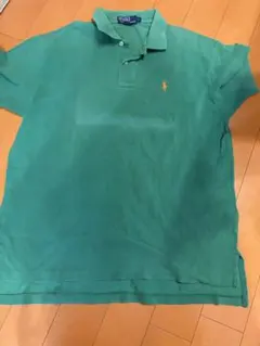 ポロラルフローレン半袖コットンポロシャツ緑メンズLポニー刺繍