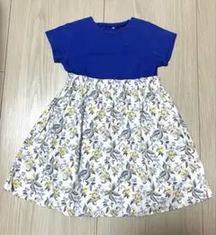 組曲　ワンピース　120cm 花柄　ブルー系