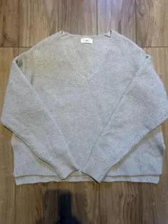 IÉNA グレージュ Vネック 長袖セーター