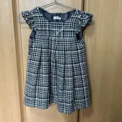 スラップスリップ　110 チェック柄ワンピース チャーム刺繍　フォーマル