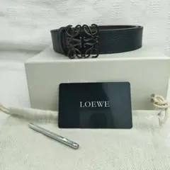 【極美品】ロエベ アナグラムリバーシブルベルト　85ブラック×ネイビー