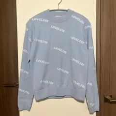 LOVELLESS 水色　ブルー ロゴプリント セーター　ニット
