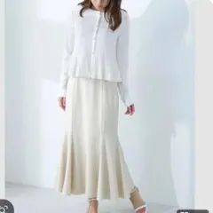 ナチュラルビューティーベーシック ヘム切替マーメイドスカート　今季