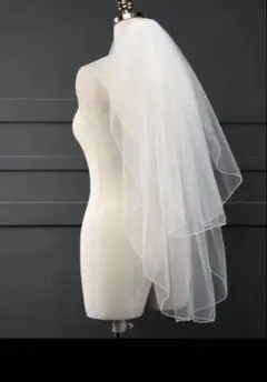 ホワイト 二層式 ウェディングベール