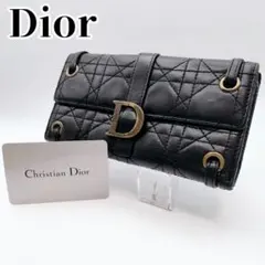 希少 DIOR レザー カナージュ 長財布 ブラック トロッター柄のサムネイル