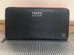 TAKEO KIKUCHI 長財布 ブラック/レッド