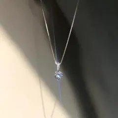 ✨最高級✨ シルバー925 ネックレス czダイヤモンド 一粒石 プラチナコート