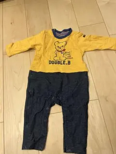 DOUBLE.B クマプリントロンパース 80