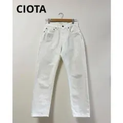 CIOTA　デニム　レディース　27　テーパードパンツ　スピンコットン　白のサムネイル