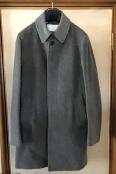 【美品】EDIFICE ベルテッドコート カシミヤ混 グレー サイズ46