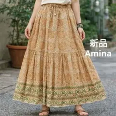 新品【チャイハネ】 Aminaアミナ ロングスカート 綿100%総ゴムのサムネイル