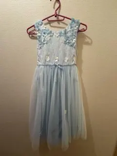 キッズ フォーマルドレス ライトブルー 花柄のサムネイル