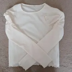 coca パフスリーブ　シースルー　ブラウス　ホワイト　Mサイズ