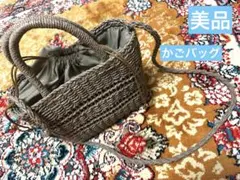 かごバッグ 編み込み素材　美品