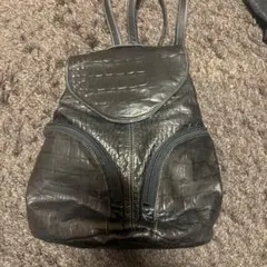 黒 クロコダイル風 バックパック