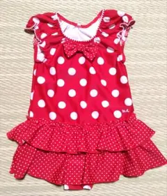 ミキハウス 赤 水玉模様 ワンピース水着