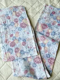 出品今日まで。小千谷縮 アンティーク着物 麻 着物 花々 夏着物 和装 小紋のサムネイル