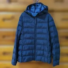 ユニクロ　UNIQLO　キッズ　中綿ジャケット　フード付き　ネイビー　♡良品美品