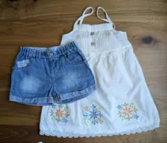 セラフ　チュニック　デニムショートパンツ　　110〜120　☆セット